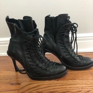 Ann Demeulemeester triple lace boots